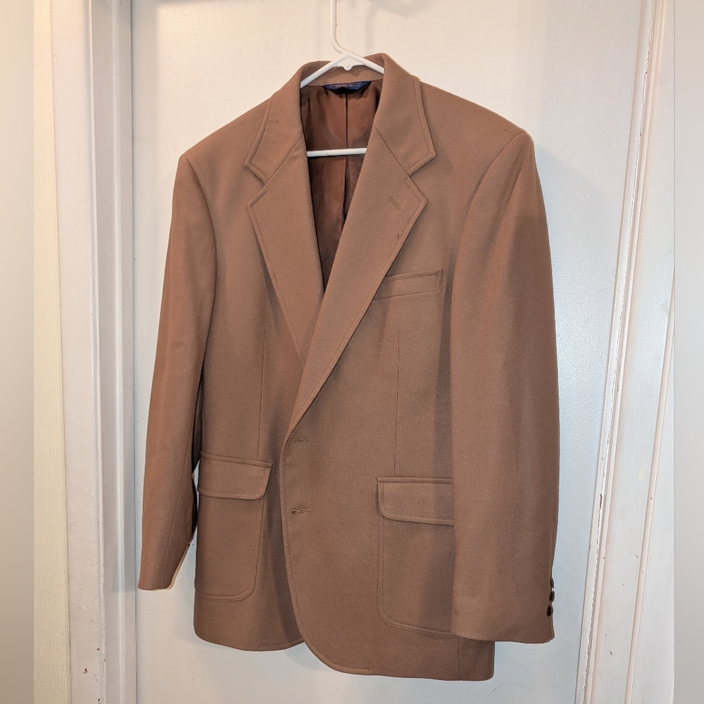 Pendleton Jacket Men's 42L Virgin Wool Tan 2 Metal Button Camel Sport Coat